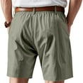 thumbnail image 4 of YYDGH Men's Linen Shorts Pleated Business Casual Dress Shorts 7 Inch Drawstring Elastic Waist Summer Beach Lightweight Shorts with Pockets, 4 of 8