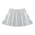 thumbnail image 5 of Unir Women Shiny Glossy PU Full Pleated Mini Skirt High Waist Stretch No Inner Liner Club Rave Party Bottom 1PC S-XXXXL Plus Size Friendly, 5 of 5