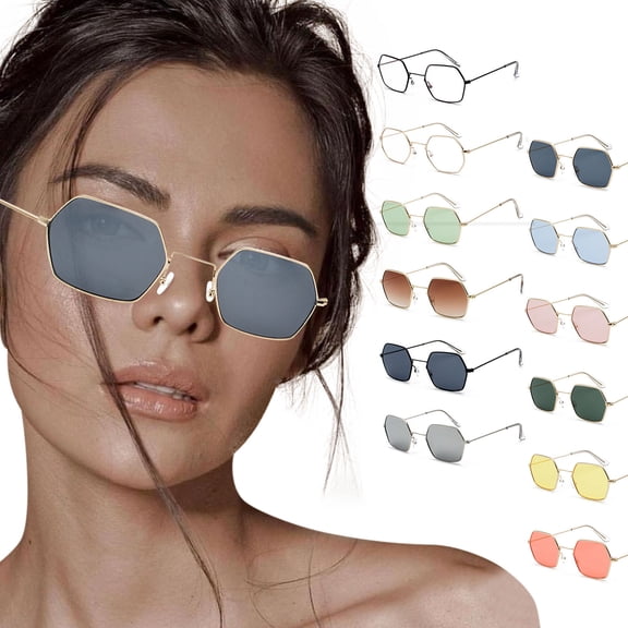 Miorin Under $5 Womens Mens Shades Sun Glasses Retro Fashion 90s Small Square Shades Vintage Y2K Blue Frame Black Lens Sunglasses