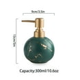 thumbnail image 3 of Marble Pattern Design Soap Dispenser With Pump, Refillable Lotion Dispenser For Bathroom Vanity Countertop, Ceramic Shampoo Dispenser-Dark green-300ml/10.6oz, 3 of 6