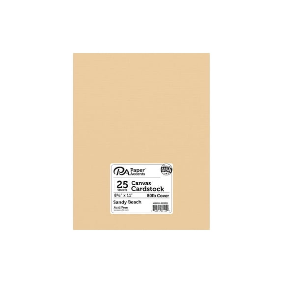 Paper Accents Cardstock 8.5"x 11" Canvas 80lb Sandy Beach 25pc