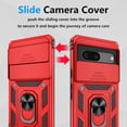 thumbnail image 3 of KOMI for Pixel 7 Case, Google Pixel 7 Case with 2 HD Screen Protector + Slide Camera Cover, 360° Magnetic Ring Holder Kickstand [Military Grade Shockproof] Case for Pixel 7 6.3", Red, 3 of 5
