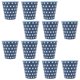 thumbnail image 3 of Juego de 12 vasos de leche de melamina antiescaldamiento con diseño de puntos azules para el hogar y el restaurante., 3 of 14