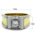 thumbnail image 2 of Two-Tone IP Gold (Ion Plating) Stainless Steel Ring with AAA Grade CZ in Clear for Women Clear Stone Color Style TK2049 Size 8, 2 of 4
