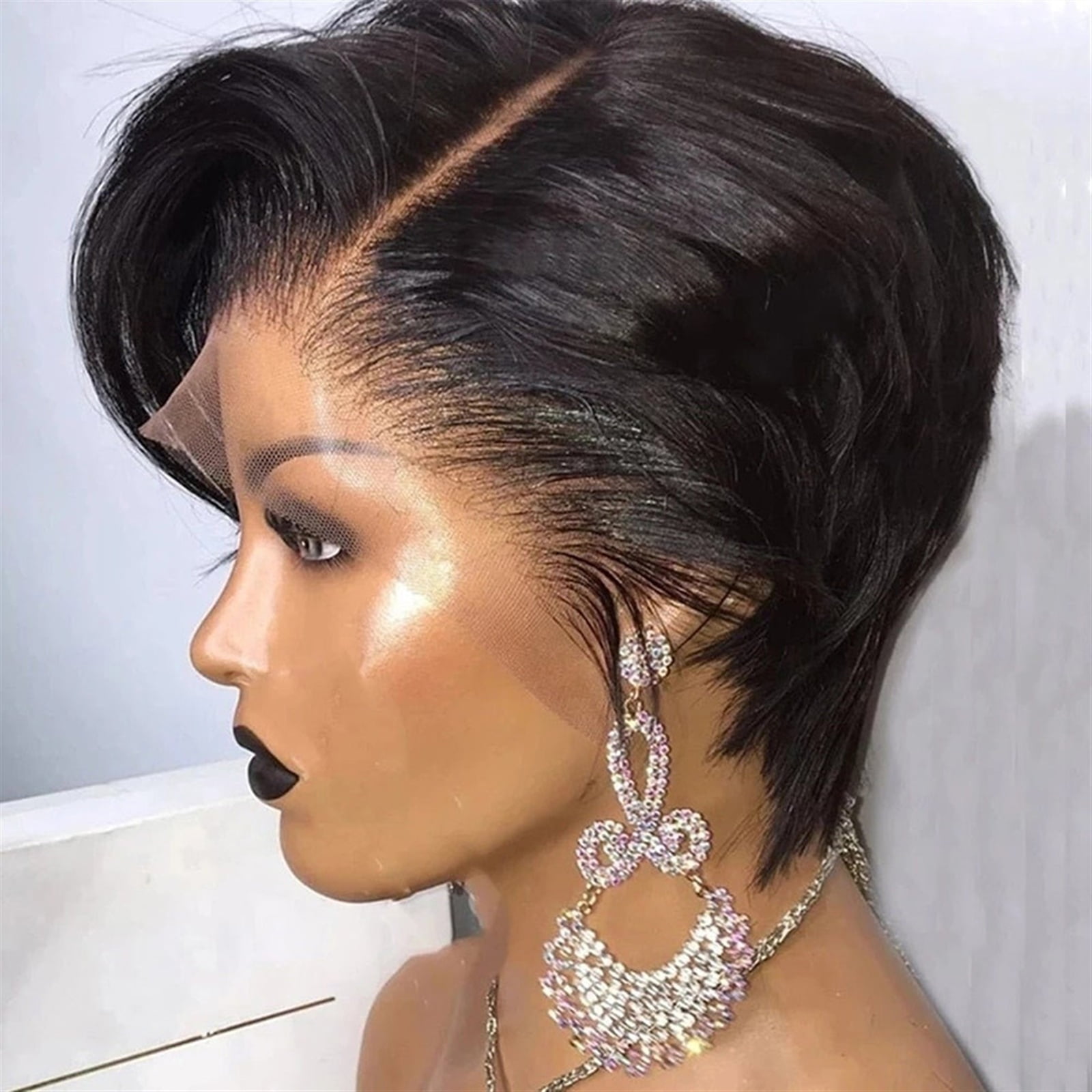 Short Pixie Cut Wigs 13×4×1 Lace Frontal Wig for Women Brazilian Human Hair Short Straight T Part Transparent Lace Front Wig