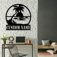 thumbnail image 3 of Craftnamesign Custom Palm Tree Sunset Metal Wall Art LED Light, Personalized Beach House Name Sign, 3 of 5