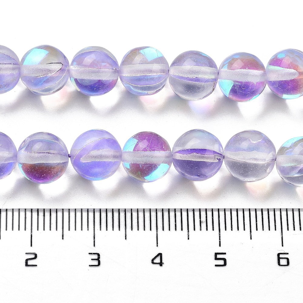 Transparent Glass Beads Round Glow in the Dark Beads Plum 8mm Hole: 1mm about 45pcs/strand 13.98''(35.5cm)