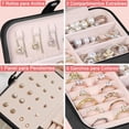 thumbnail image 4 of Caja Joyero Organizador | Organizador de Joyeria de Doble Capa, Alajeros Joyeria Mujer de Cuero, Alajeros Joyeria Viaje Portátil para Anillos, Aretes, Pendientes, Collares, Pulseras y Relojes (Negro), 4 of 4