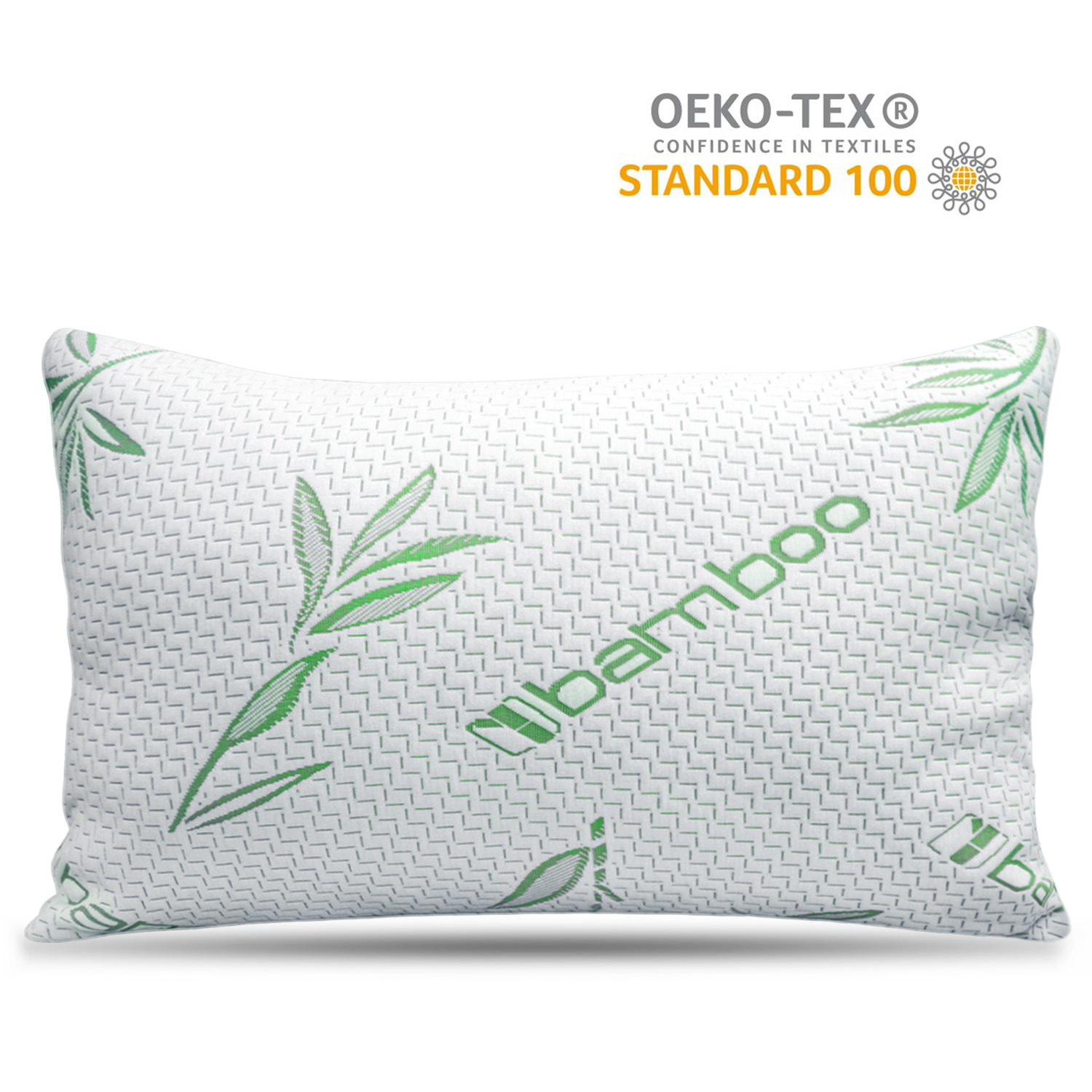 King Size Bamboo Pillow, Memory Foam Bed Pillows with Washable Pillowcases, King