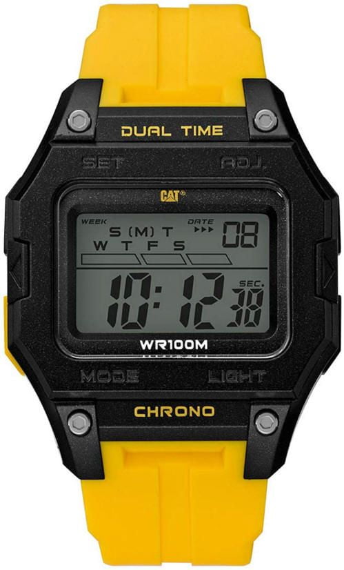 yellow digital watch