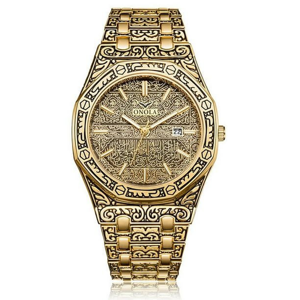 ONOLA Reloj de cuarzo para hombre con correa de acero inoxidable Reloj de pulsera clásico Abanopi Mirar