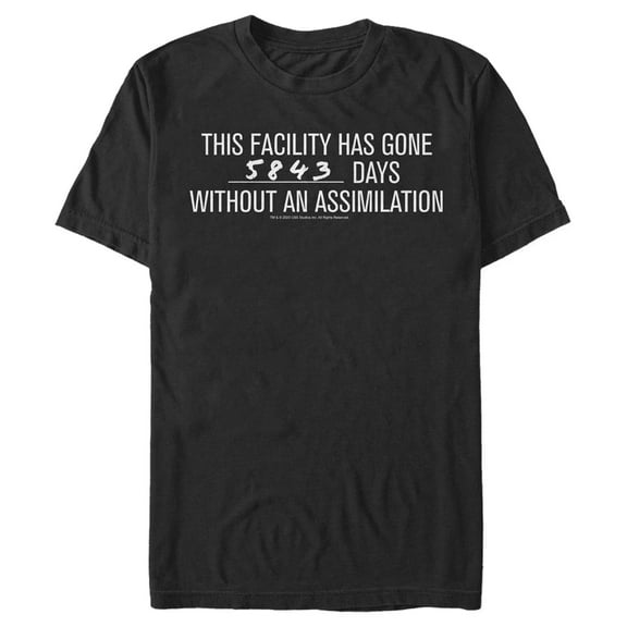 Men's Star Trek: Picard 5843 Days Without an Assimilation Graphic Tee Black 3X Large
