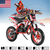 49cc Dirt Bike, 2-Stroke Kid Dirt Bike, Dirt Bikes for Kids 8-14, Off Road Gas Power Mini Pocket Motorcycle with Front Rear Disc Brakes, Mini Dirt Scooter Bike with Max Load 220LBS