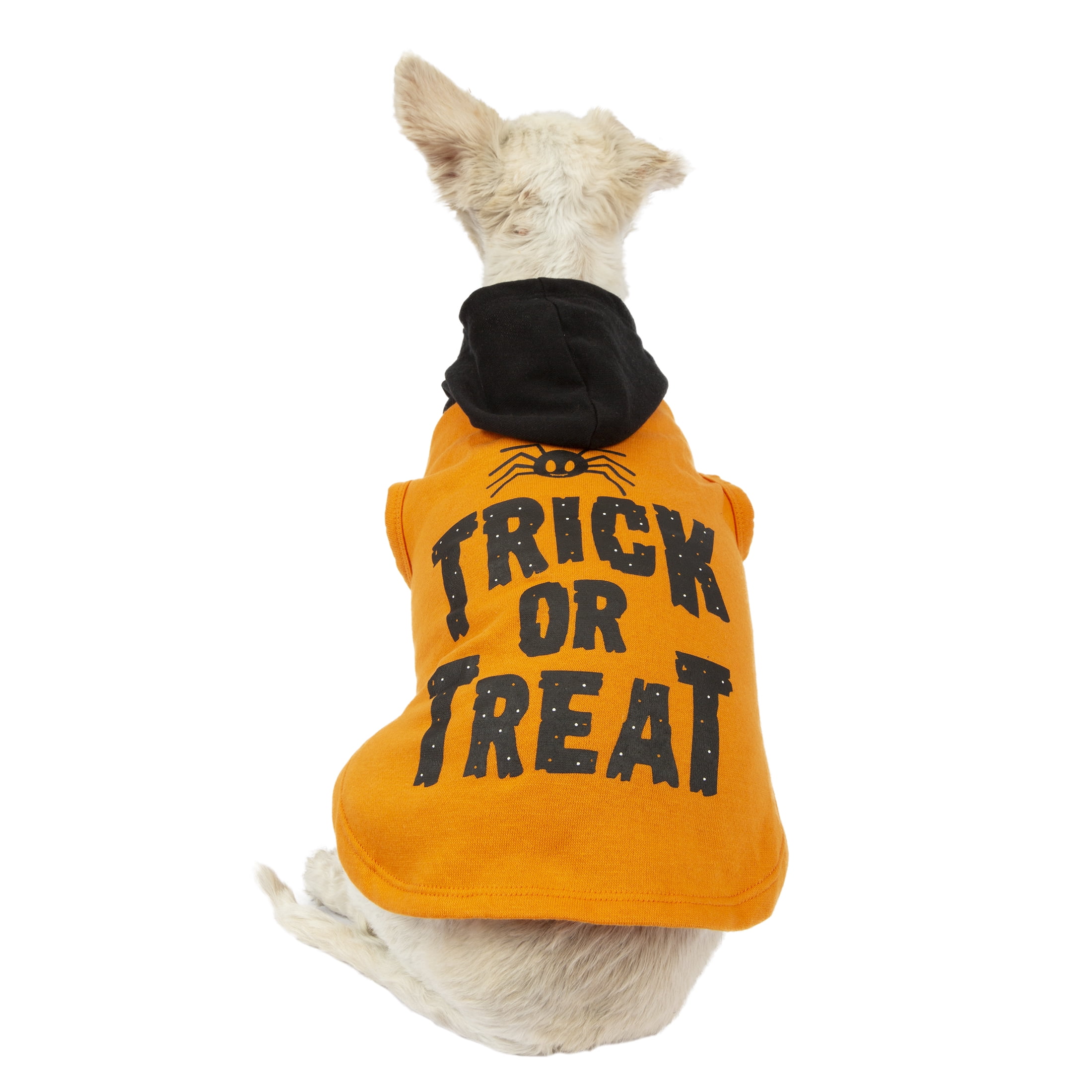 Vibrant Life Halloween Dog Clothes, Orange Trick or Treat Halloween Hoodie, for Dogs or Cats, Extra Small