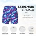 thumbnail image 5 of Lsque Mens Swim Trunks blue Skull purple flower Pattern - Bathing Suit Compression Liner - Beach Swim Shorts Swimwear - (S-3XL) - Stretch Quick Dry -Large, 5 of 9