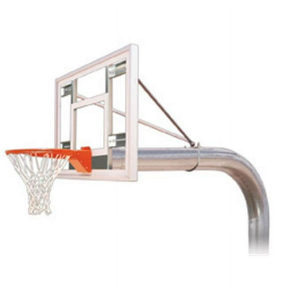 Tyrant III Steel-Acrylic In Ground Fixed Height Basketball System, Sienna Orange