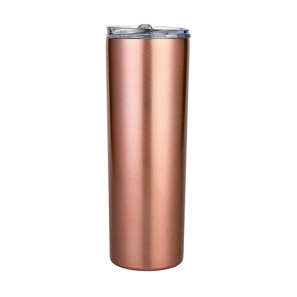 npkgvia Hot sale!Water Glasses,Stainless Steel Cups,,Water CupLife Skinny 20 OZ Straight Stainless White Tumbler with Metal for Heat Machine Printing 1 Pack,Rose Gold