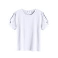 thumbnail image 3 of Arshiner Girls Short Sleeve Shirt Girls T Shirts Crewneck Summer Basic Tops Fashion Loose Fit Tee Blouse 150 Off-white, 3 of 7