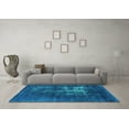 thumbnail image 3 of Ahgly Company Indoor Round Oriental Turquoise Blue Industrial Area Rugs, 4' Round, 3 of 4