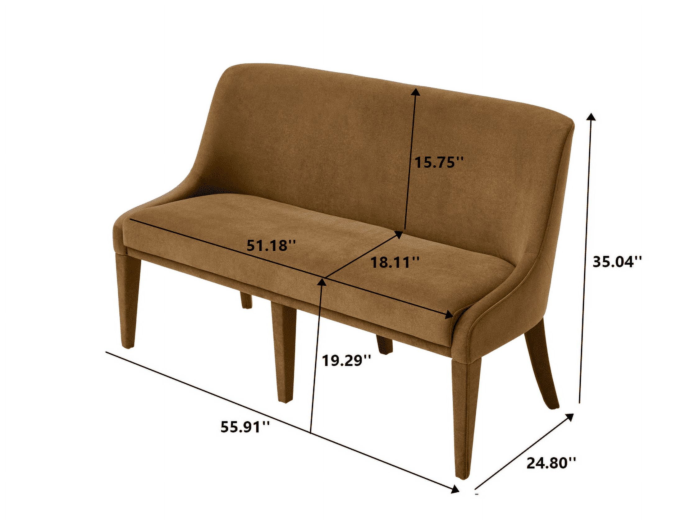 Better Homes & Gardens Windsor Upholstered Dining Bench, Tobacco