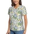 thumbnail image 2 of Xecao Vintage Utensils for Women's V-Neck T-Shirts-Elegant Half-Sleeve Tops Perfect for Summer-3X-Large, 2 of 5