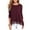 Wine Red, variant on Women's Tops Long Sleeve Lace Trim O-Neck A-Line Tunic Blouse Tops for Women