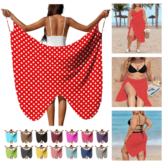 NSLGXD Womens Polka Dot Swimsuit Cover Ups Boho Lightweight Swimwear Wraps Plus Size Bathing Suit Cover Ups for Summer Vacation & Pool Party