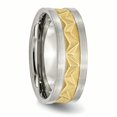 thumbnail image 4 of Stainless Steel Yellow Plated 8mm Ring Man Wedding Fancy  For Dad Mens  For Him, 4 of 10