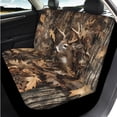 thumbnail image 3 of Binienty Deer Hunting Camo Automotive Seat Covers Full Set with Matching Steering Wheel Cover Console Armrest Cushion Vehicle Seat Belt Pads Headrest Covers Car Interior Decor Set 14 Piece​, 3 of 6
