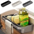 thumbnail image 1 of Kadlawus 3Pcs Plastic Kitchen Sink Caddy, Sink Top Organizer for Sponges Brushes and Bowl Soap, Countertop Drainer Tray for Cleaning Supplies and Dish Rack, 1 of 9
