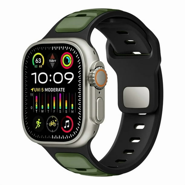 Correa de Silicona Transpirable para Apple Watch, Bicolor, Deportiva