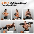 thumbnail image 2 of UPGO Adjustable Dumbbell Set,50lb Free Weight Set with Connector Bar,5 in 1 Workout Gear with Dumbbell,Kettlebell,Barbell,Push up Handle,Weight Plate,for Home Gym Fitness Exercise, 2 of 8