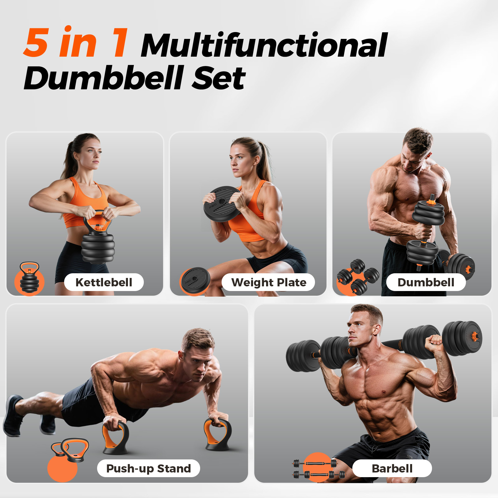 Upgo 70lb Adjustable Dumbbell Set with Connector photo 7