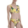 thumbnail image 2 of Daiia Beautiful Bright Birds And Flowers printed 2 piece Swimsuit Bikinis for Women High Waisted Racerback Bathing Suits Summer Tummy Control Scoop Neck Swimwear-Large, 2 of 8