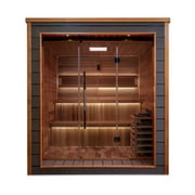 Golden Designs Bergen 6 Person Outdoor-Indoor Traditional Steam Sauna (GDI-8206-01) - Canadian Red Cedar Interior