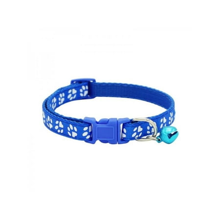 Lavaport Dog Cat Puppy Pet Collars With Bells Adjustable Pawprints