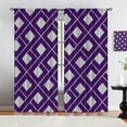 thumbnail image 3 of Rhombus Geometry Arrows Kids Blackout Extra Long Curtains, Symmetric Plaid Pattern Rod Pocket Easy to Clean Curtains, Fast Drying Machine Washable Window Shades for Living Room Bedroom-W84xL84in, 3 of 5