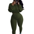 thumbnail image 1 of LUXUR Ensembles de Survêtement Élastiques pour Femmes, Court, Course, Deux Pièces, Vert Armée, TG, 1 of 3