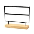 thumbnail image 7 of Earrings Organizer Jewelry Display Wood Stand Metal 2-layer Earrings Ear Studs Organizer Jewelry Display Stand Holder Rack, 7 of 7