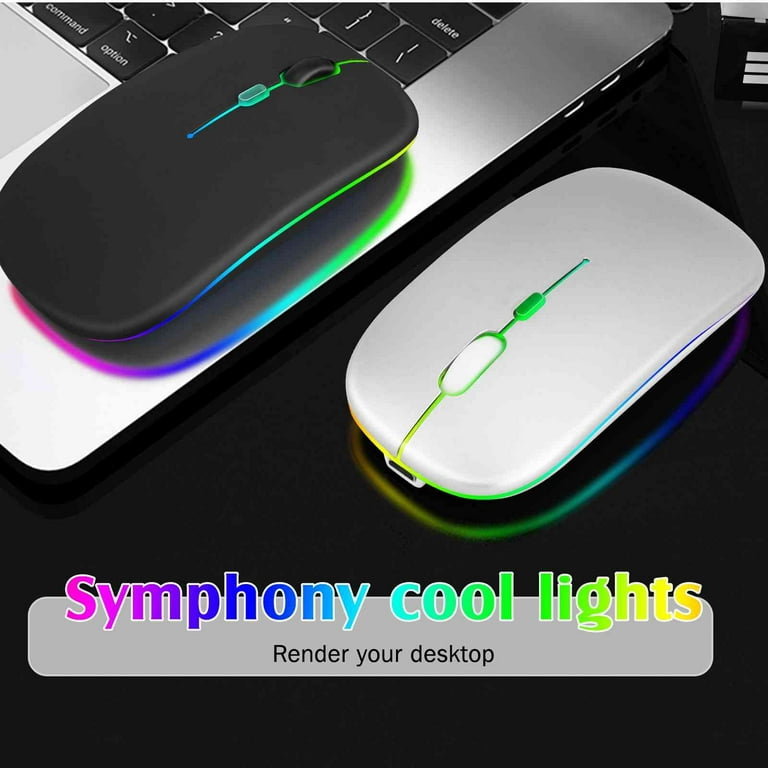 2.4ghz & Bluetooth Mouse, Rechargeable Wireless LED Mouse for T-Mobile G-Slate Also Compatible with TV / Laptop / PC / Mac / iPad Pro / Computer /