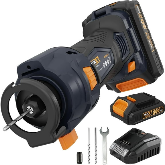MAXXT Cordless Drywall Cut Out Tool, 20V Drywall Rotary Saw 28000 RPM with 2.0Ah Battery and Quick Charger, for Plywood/Wood/Drywall(Included 2 Bits)
