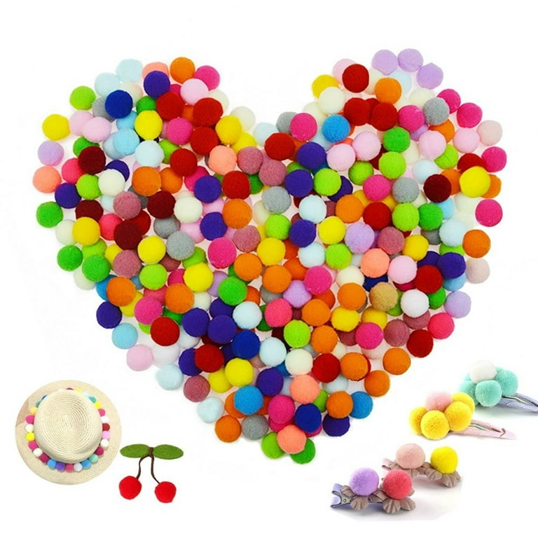 i-mondi® 200 mini pompoms for crafts, colourful in 10 mm, small