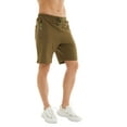thumbnail image 4 of YuKaiChen Mens Shorts Casual Sports Drawstring Zipper Pockets Elastic Waist Armygreen 42, 4 of 8