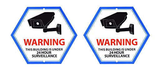 SECURITY CAMERA DECALS CCTV 24hr Video Burglar Alarm 2pack Warning Stickers 5in 