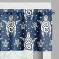 thumbnail image 5 of Ambesonne Turtle Valance & Curtain, Creative Caretta Caretta Art, 55"x45", Night Blue and Ivory, 5 of 7