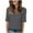 A-Grey250, variant on Women's Tshirts V-Neck Elbow-Length Summer Tops Loose Fit Solid Color Minimalist Versatile Casual Commute Tee Tops