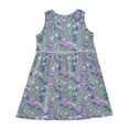 thumbnail image 3 of Girls Dress Purple Cherry Blossoms Sleeveless Dress for Girls Hem A-Line Casual Sundress, 3 of 7