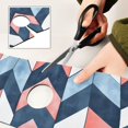 thumbnail image 6 of Yayeee Faucet Mat for Kitchen Sink 14.7" Diatomite Long Splash Guard Pad, Blue Geometric, 6 of 7