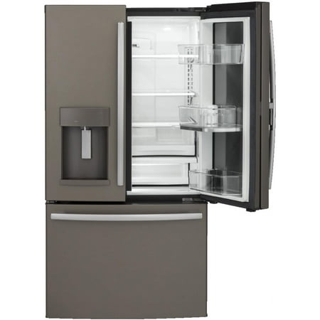 GE - 27.7 Cu. Ft. French Door-in-Door Refrigerator with External Water & Ice Dispenser - Fingerprint resistant slate
