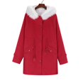 thumbnail image 4 of Shiusina Women's Warm Hooded Thick Padded Outerwear Big Collar Jackets Red XXXL, 4 of 9